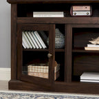 Meuble TV classique américain avec 4 étagères de rangement et 2 placards de rangement pour salons, chambres et bureaux