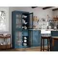 Vaisselier 100% pin massif | Portes en verre dépoli, 2 tiroirs | 81 cm (l) x 181,5 cm (H)