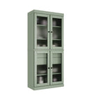 Vaisselier 100% pin massif | Portes en verre dépoli, 2 tiroirs | 81 cm (l) x 181,5 cm (H)