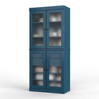Vaisselier 100% pin massif | Portes en verre dépoli, 2 tiroirs | 81 cm (l) x 181,5 cm (H)