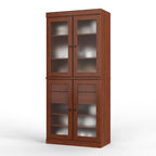 Vaisselier 100% pin massif | Portes en verre dépoli, 2 tiroirs | 81 cm (l) x 181,5 cm (H)