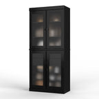 Vaisselier 100% pin massif | Portes en verre dépoli, 2 tiroirs | 81 cm (l) x 181,5 cm (H)