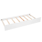 Lit mezzanine en L jumeau avec lit gigogne et tiroirs de rangement | Blanc, chambre d'enfant