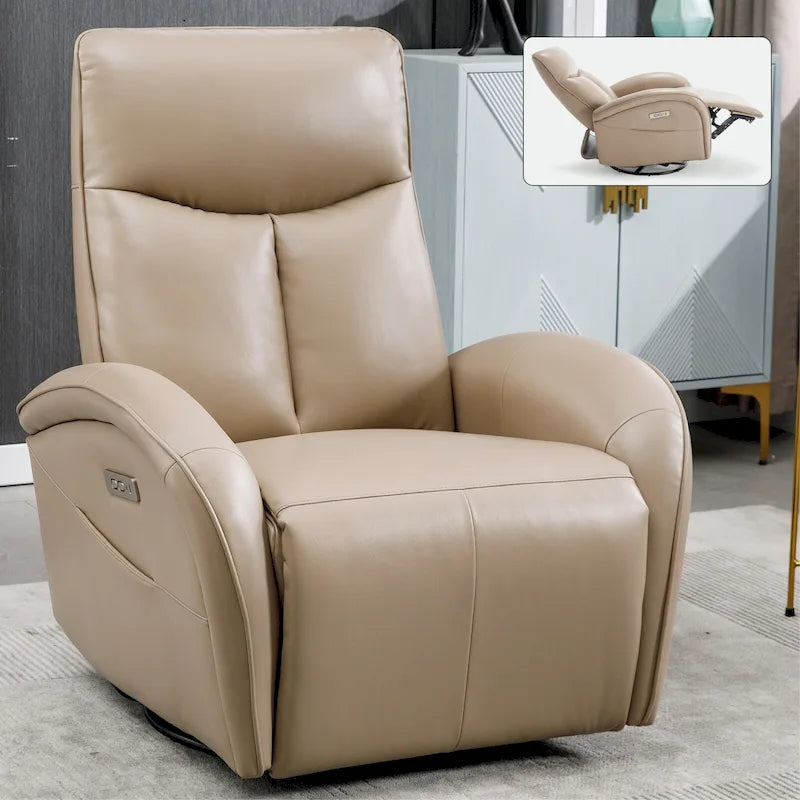 Fauteuil inclinable électrique pivotant à 270° en cuir PU | Fauteuil à bascule, Salon