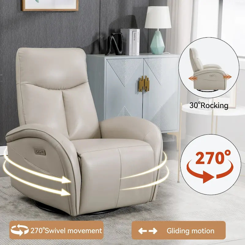 Fauteuil inclinable électrique pivotant à 270° en cuir PU | Fauteuil à bascule, Salon
