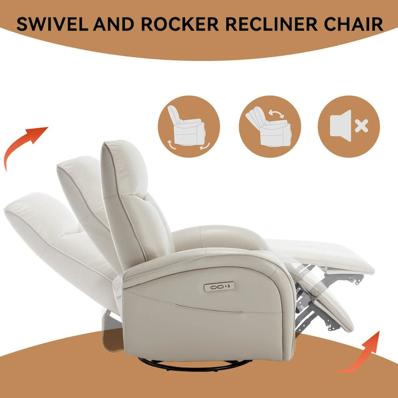 Fauteuil inclinable électrique pivotant à 270° en cuir PU | Fauteuil à bascule, Salon