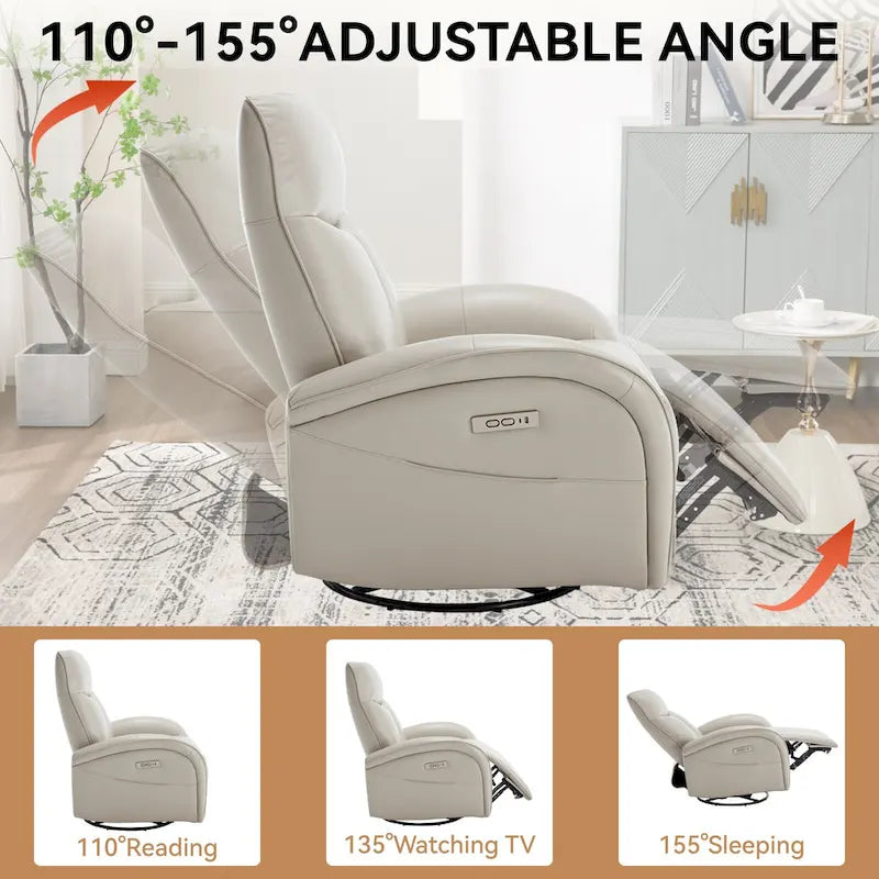 Fauteuil inclinable électrique pivotant à 270° en cuir PU | Fauteuil à bascule, Salon