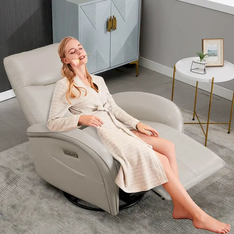 Fauteuil inclinable électrique pivotant à 270° en cuir PU | Fauteuil à bascule, Salon
