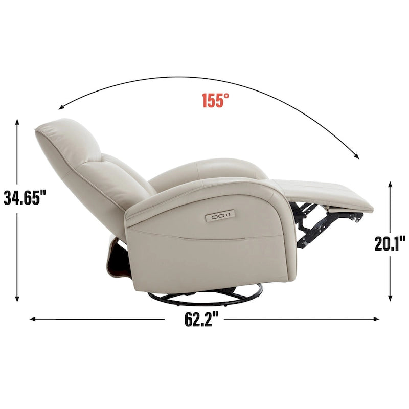 Fauteuil inclinable électrique pivotant à 270° en cuir PU | Fauteuil à bascule, Salon