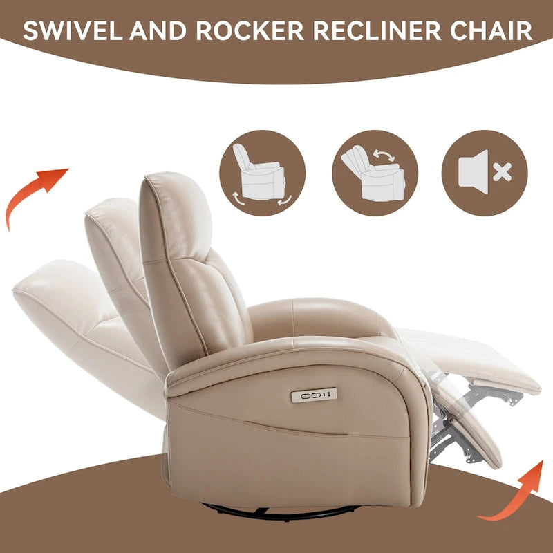 Fauteuil inclinable électrique pivotant à 270° en cuir PU | Fauteuil à bascule, Salon
