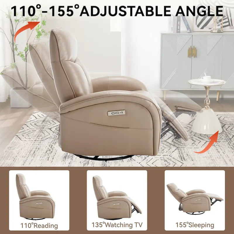 Fauteuil inclinable électrique pivotant à 270° en cuir PU | Fauteuil à bascule, Salon