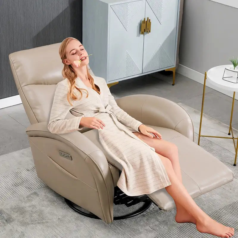 Fauteuil inclinable électrique pivotant à 270° en cuir PU | Fauteuil à bascule, Salon