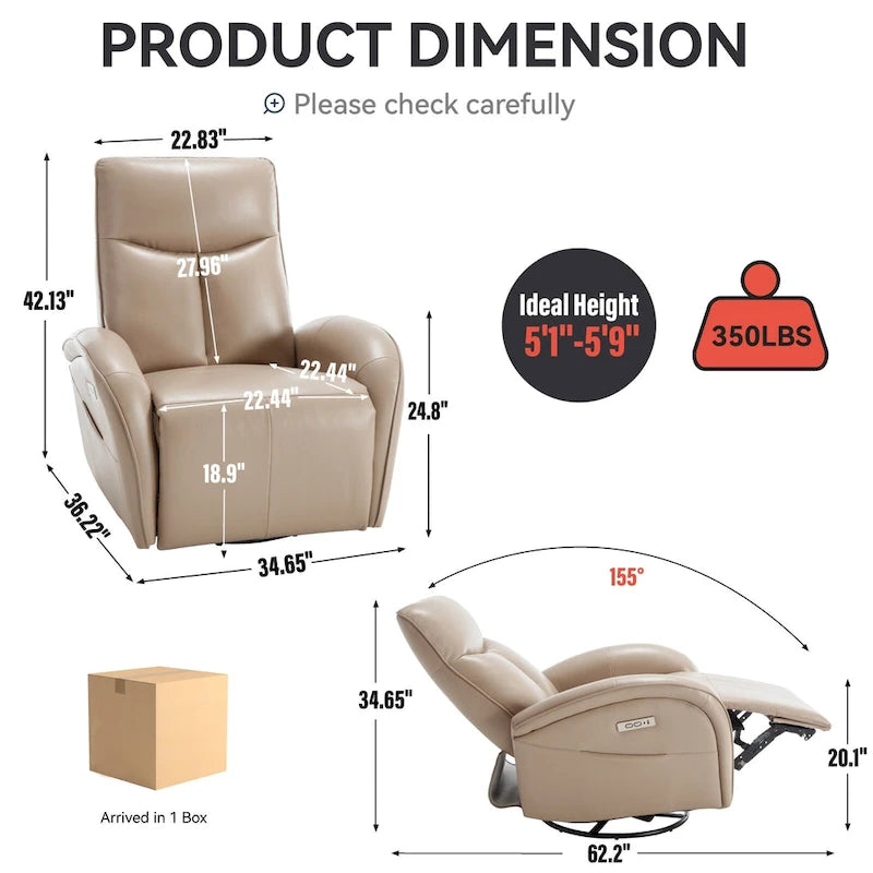 Fauteuil inclinable électrique pivotant à 270° en cuir PU | Fauteuil à bascule, Salon