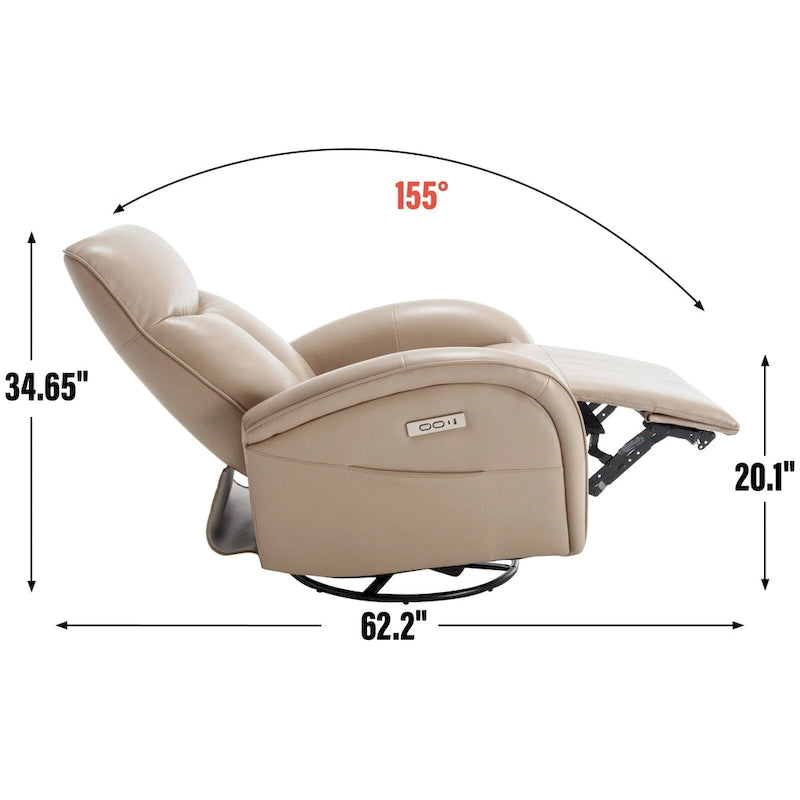 Fauteuil inclinable électrique pivotant à 270° en cuir PU | Fauteuil à bascule, Salon