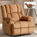 Fauteuil inclinable manuel vert surdimensionné | Pivotant à 360°, à bascule, rembourrage en tissu, salon
