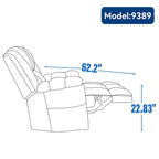 Fauteuil inclinable manuel vert surdimensionné | Pivotant à 360°, à bascule, rembourrage en tissu, salon