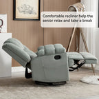 Fauteuil inclinable manuel vert surdimensionné | Pivotant à 360°, à bascule, rembourrage en tissu, salon