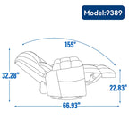 Fauteuil inclinable manuel vert surdimensionné | Pivotant à 360°, à bascule, rembourrage en tissu, salon