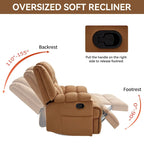 Fauteuil inclinable manuel vert surdimensionné | Pivotant à 360°, à bascule, rembourrage en tissu, salon