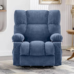 Fauteuil inclinable releveur électrique bleu avec chauffage, massage et port USB pour personnes âgées