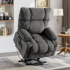 Fauteuil inclinable releveur électrique bleu avec chauffage, massage et port USB pour personnes âgées