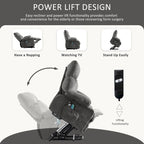 Fauteuil inclinable releveur électrique bleu avec chauffage, massage et port USB pour personnes âgées