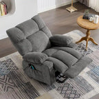 Fauteuil inclinable releveur électrique bleu avec chauffage, massage et port USB pour personnes âgées