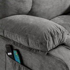 Fauteuil inclinable releveur électrique bleu avec chauffage, massage et port USB pour personnes âgées
