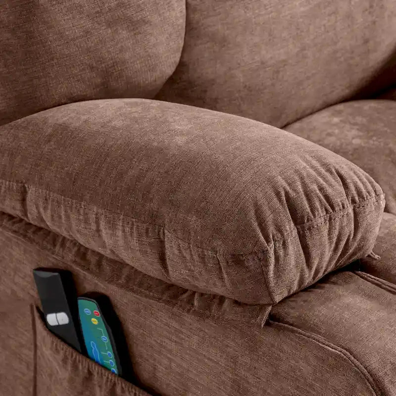 Fauteuil inclinable releveur électrique bleu avec chauffage, massage et port USB pour personnes âgées