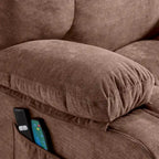 Fauteuil inclinable releveur électrique bleu avec chauffage, massage et port USB pour personnes âgées