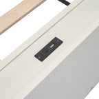 Lit plateforme jumeau avec port USB intégré | Finition bois blanchi, sans sommier