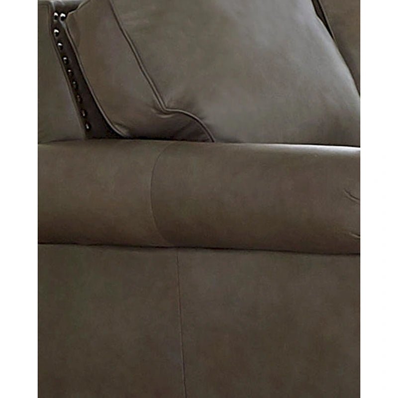 Ensemble canapé, causeuse et fauteuil en cuir pleine fleur | Fabriqué aux États-Unis | Ressorts en S, pieds en noyer