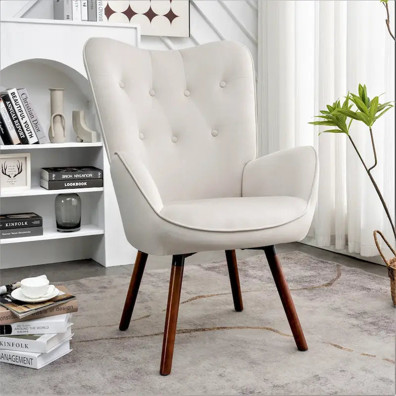 Fauteuil d'appoint à bras évasés en microfibre, 26,38 po L