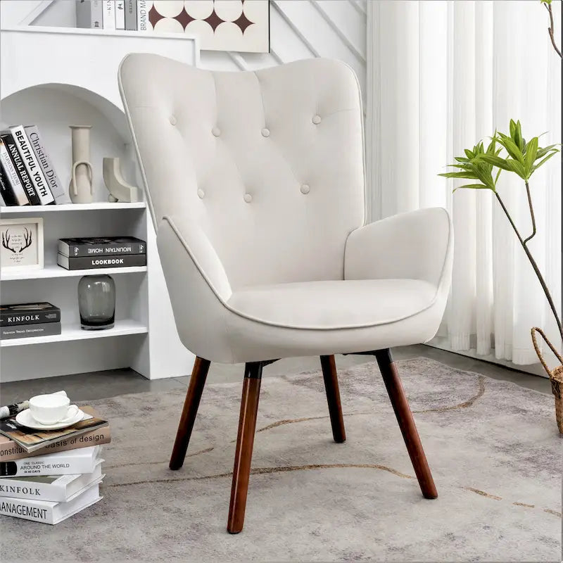 Kreedence 26.38 W Microfiber Flared Arm Accent Chair