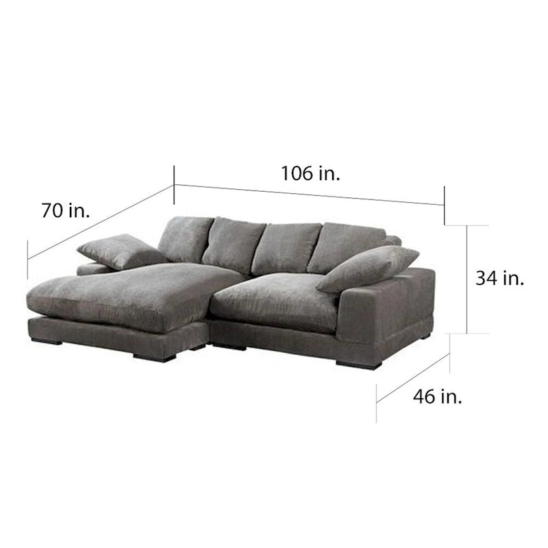 Canapé sectionnel réversible avec méridienne convertible | Cadre en bois massif | Polyester, 106 po L
