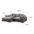 Canapé sectionnel réversible avec méridienne convertible | Cadre en bois massif | Polyester, 106 po L