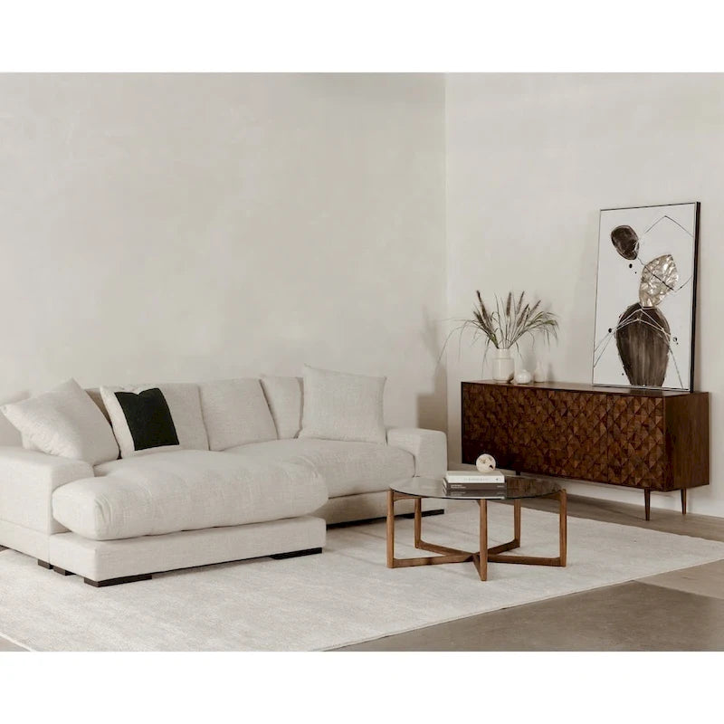 Canapé sectionnel réversible avec méridienne convertible | Cadre en bois massif | Polyester, 106 po L