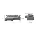 Canapé sectionnel réversible avec méridienne convertible | Cadre en bois massif | Polyester, 106 po L