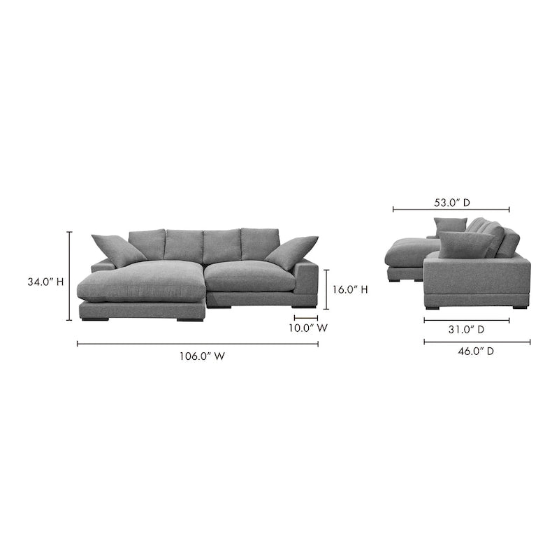 Canapé sectionnel réversible avec méridienne convertible | Cadre en bois massif | Polyester, 106 po L