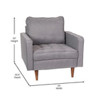Chaise rembourrée capitonnée compacte avec pieds en bois