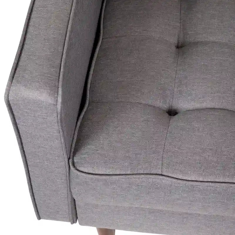 Chaise rembourrée capitonnée compacte avec pieds en bois