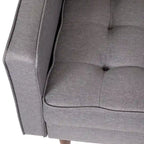 Chaise rembourrée capitonnée compacte avec pieds en bois