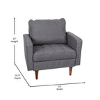 Chaise rembourrée capitonnée compacte avec pieds en bois