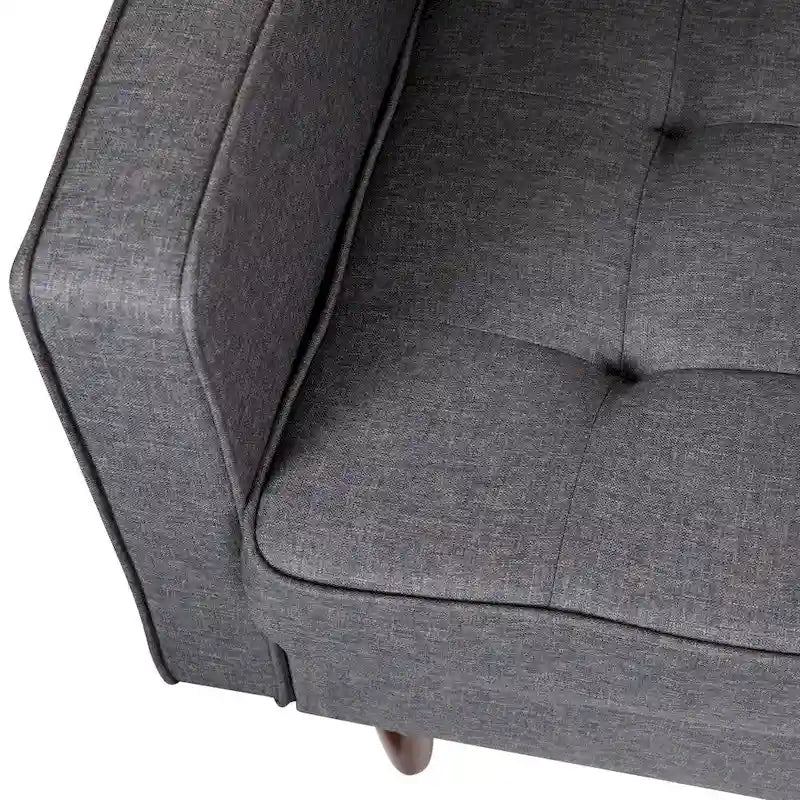 Chaise rembourrée capitonnée compacte avec pieds en bois