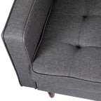 Chaise rembourrée capitonnée compacte avec pieds en bois