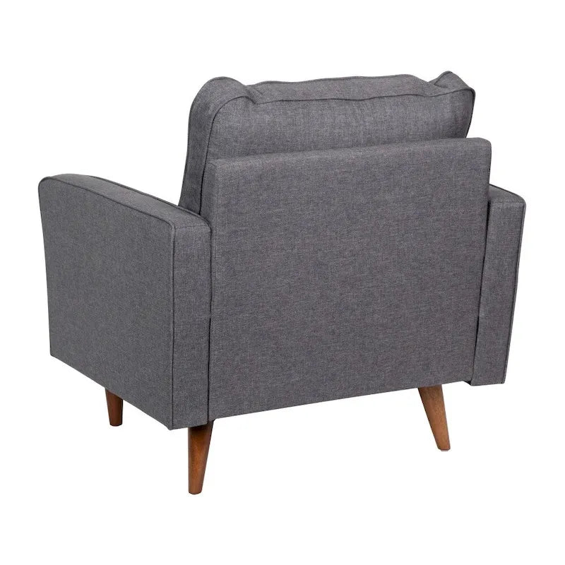 Chaise rembourrée capitonnée compacte avec pieds en bois