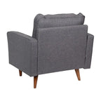 Chaise rembourrée capitonnée compacte avec pieds en bois