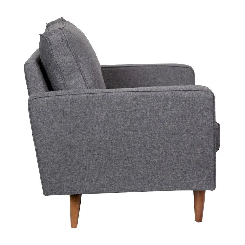 Chaise rembourrée capitonnée compacte avec pieds en bois