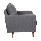 Chaise rembourrée capitonnée compacte avec pieds en bois