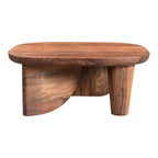 Table basse rustique en acacia massif | Naturel ou noir vieilli | Capacité de 45 kg